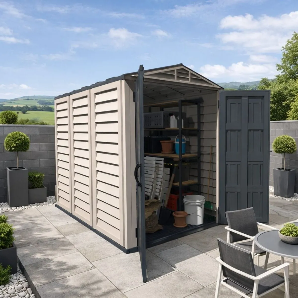🏡 5x8 DURAMAX YARDMATE PLUS VINYL GARDEN SHED - Image 1