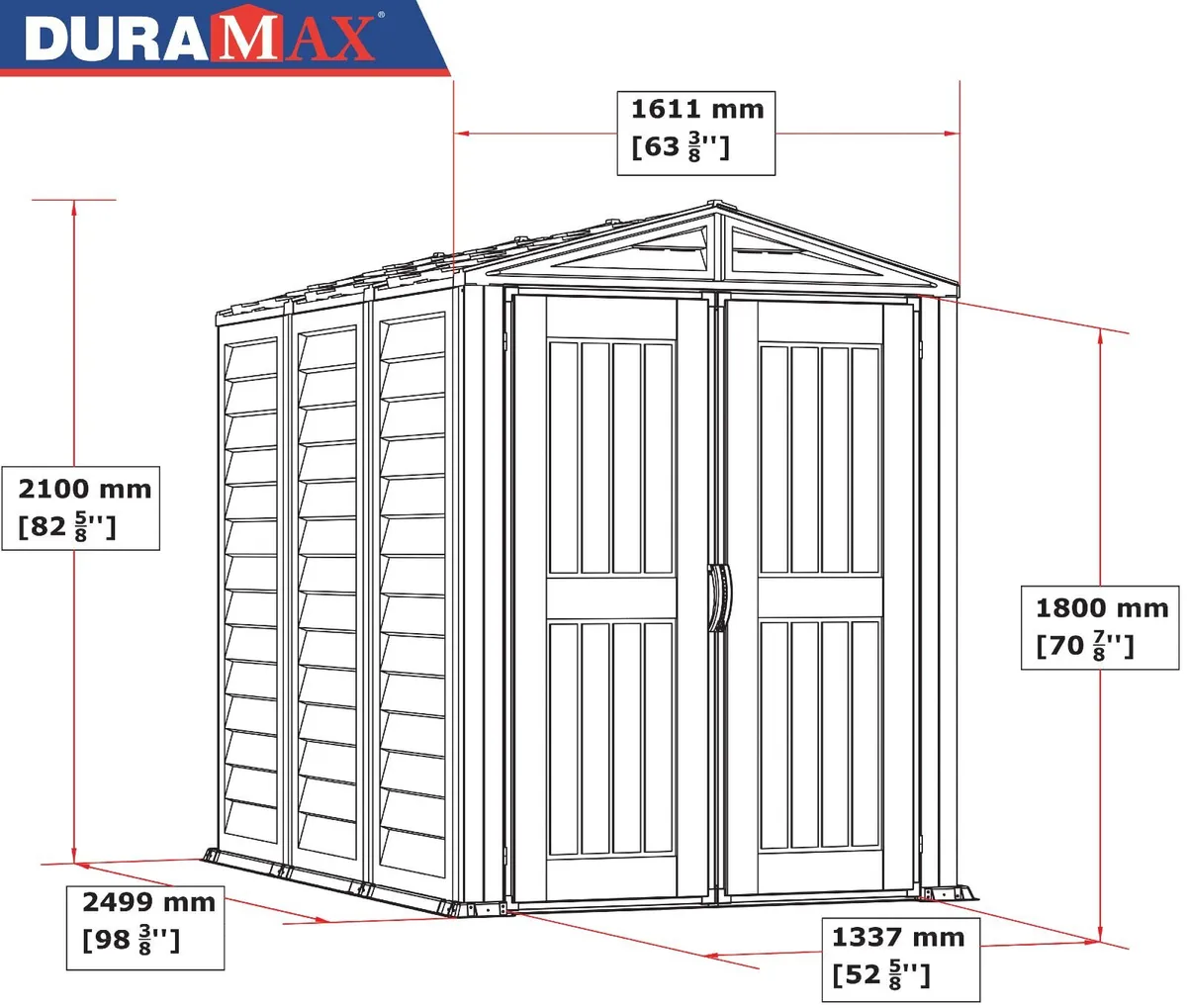 🏡 5x8 DURAMAX YARDMATE PLUS VINYL GARDEN SHED - Image 3