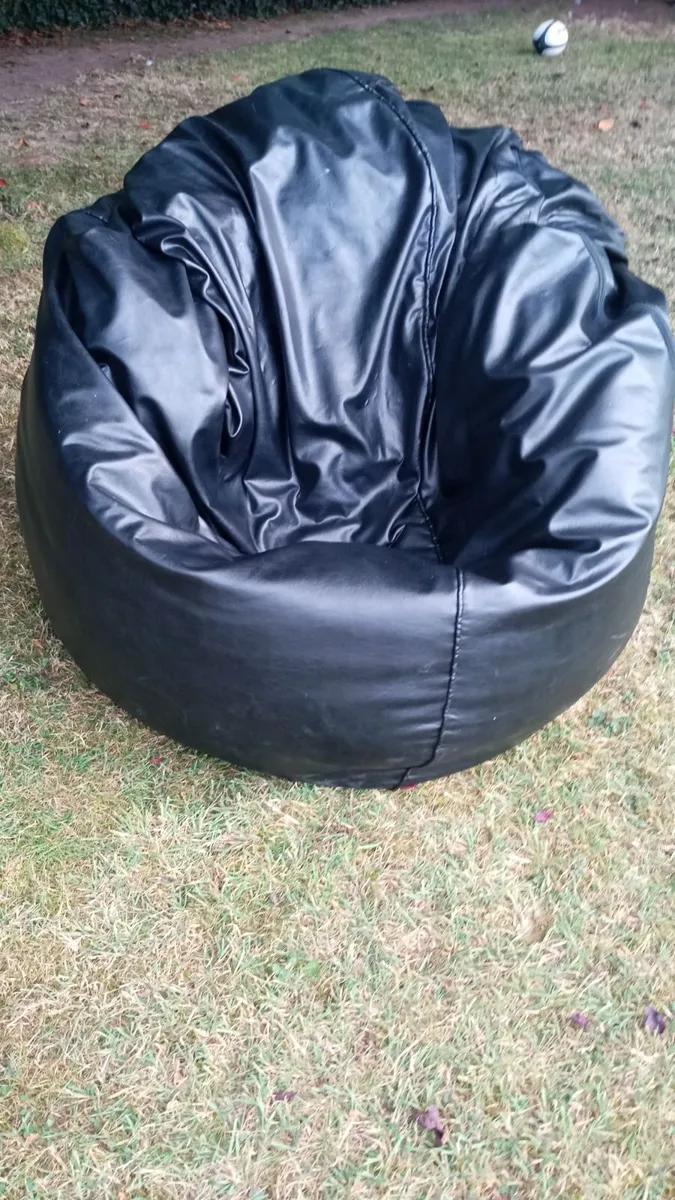 Large Leather Bean Bag - Image 3