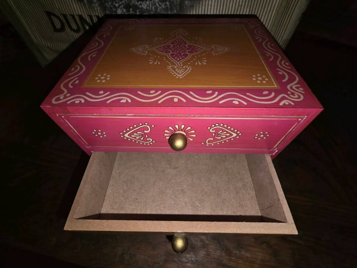 COLOURFUL GERMAN JEWELLERY BOX, Hand Made ! - Image 2