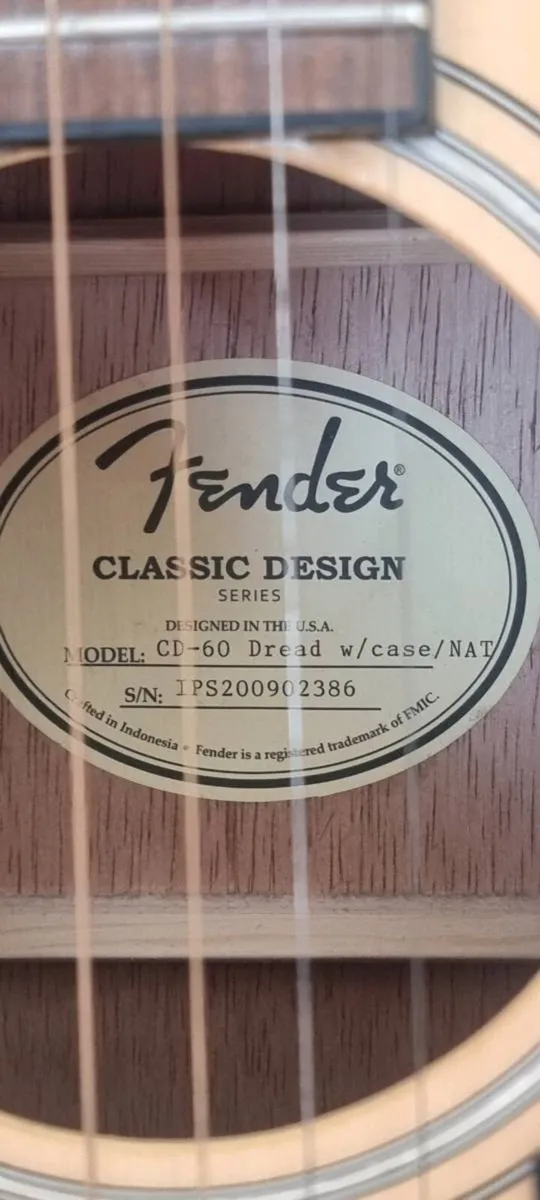 Fender Acoustic Guitar - Image 2