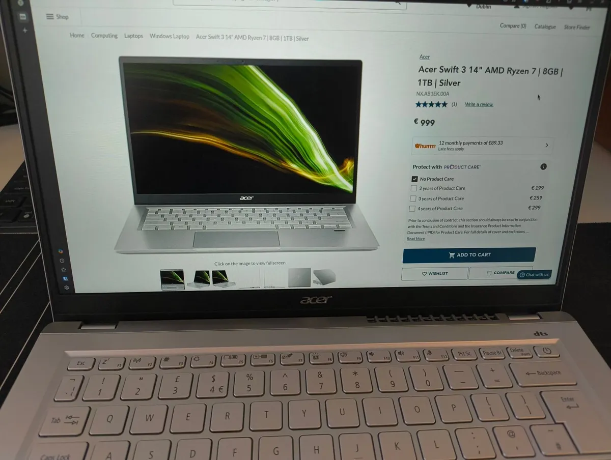 Acer Swift 3 14" AMD Ryzen 7 | 8GB | 1TB | Silver - Image 3
