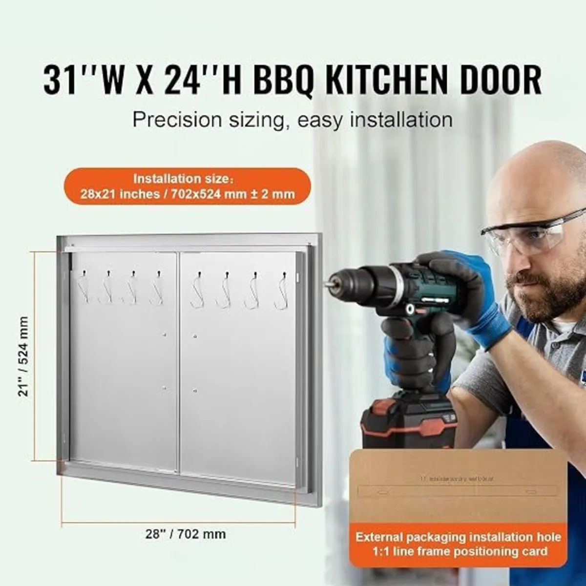 31 x 24 Inch Stainless Steel BBQ Access Door - Image 3