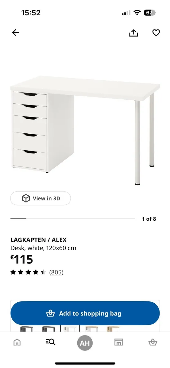 IKEA LAGKAPTEN/ALEX Desk – €80 - Image 1