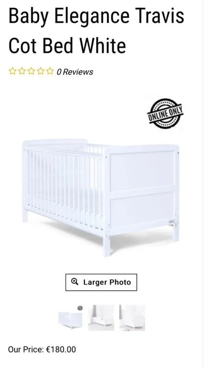 Baby Elegance Cot Bed and Clevamama mattress