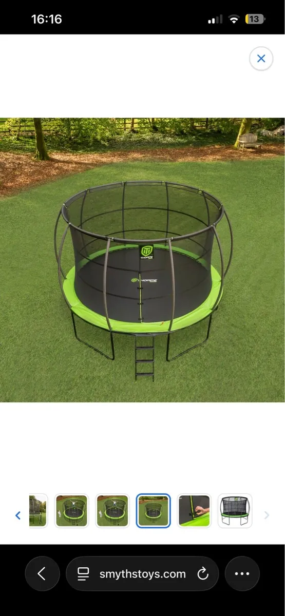 12ft Thorpe Sports Trampoline with Net & Ladder - Image 1