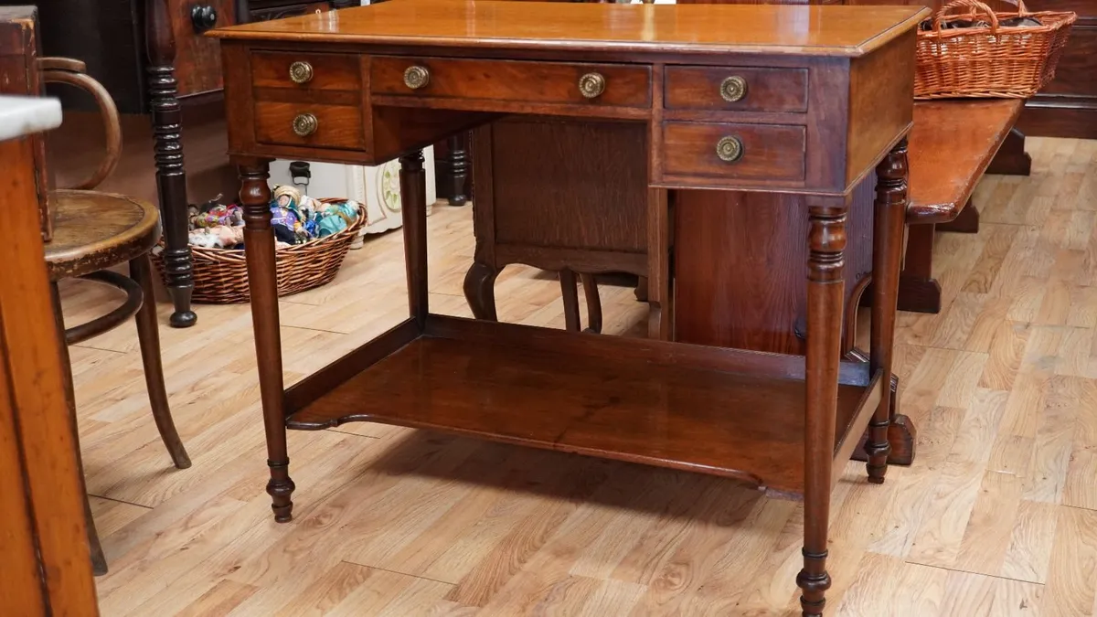 Victorian Mahogany Writing Desk - Image 4