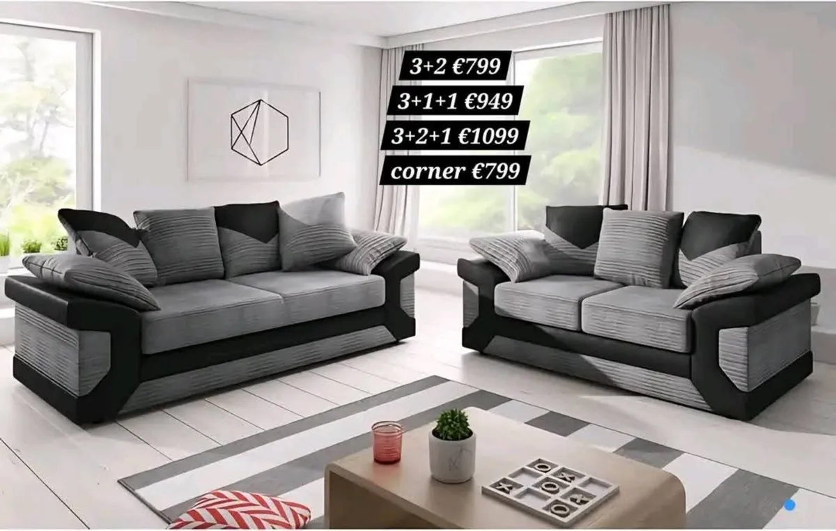Dino L Shaped Jumbo Cord Fabric Sofa - Image 2