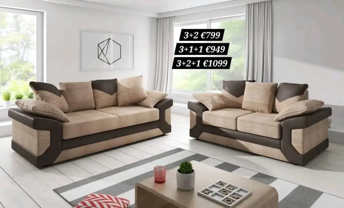 Dino L Shaped Jumbo Cord Fabric Sofa - Image 4