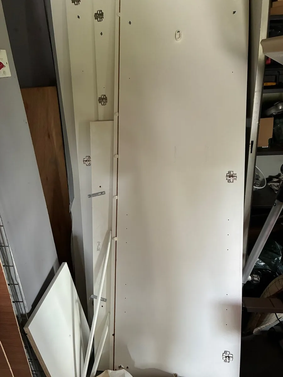 Wardrobe, white, with mirrored door - Image 3