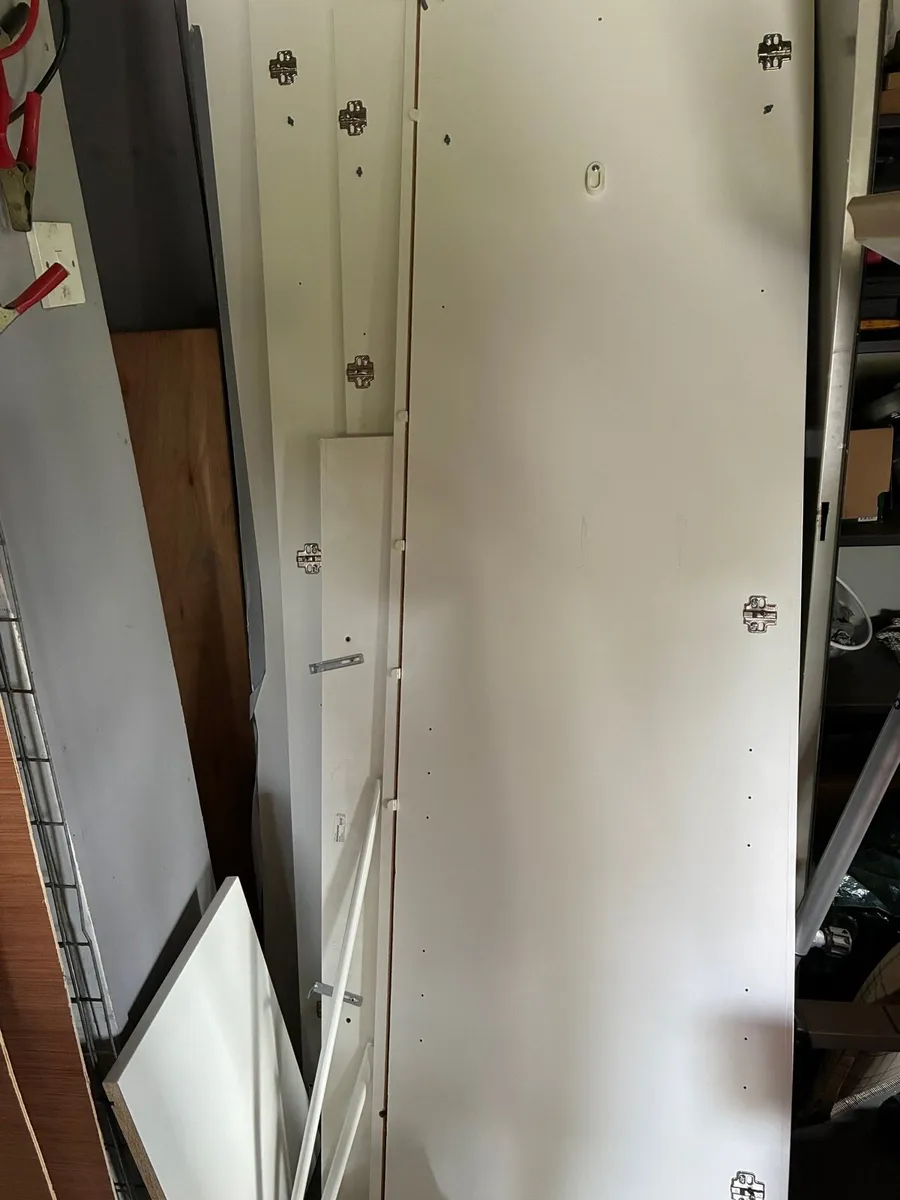 Wardrobe, white, with mirrored door - Image 2