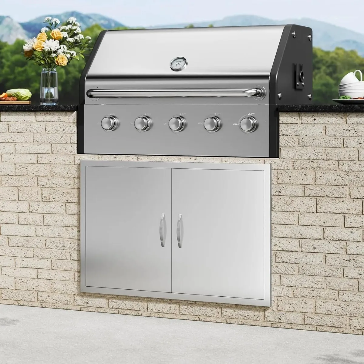 990 x 660mm Stainless Steel BBQ Access Door - Image 3