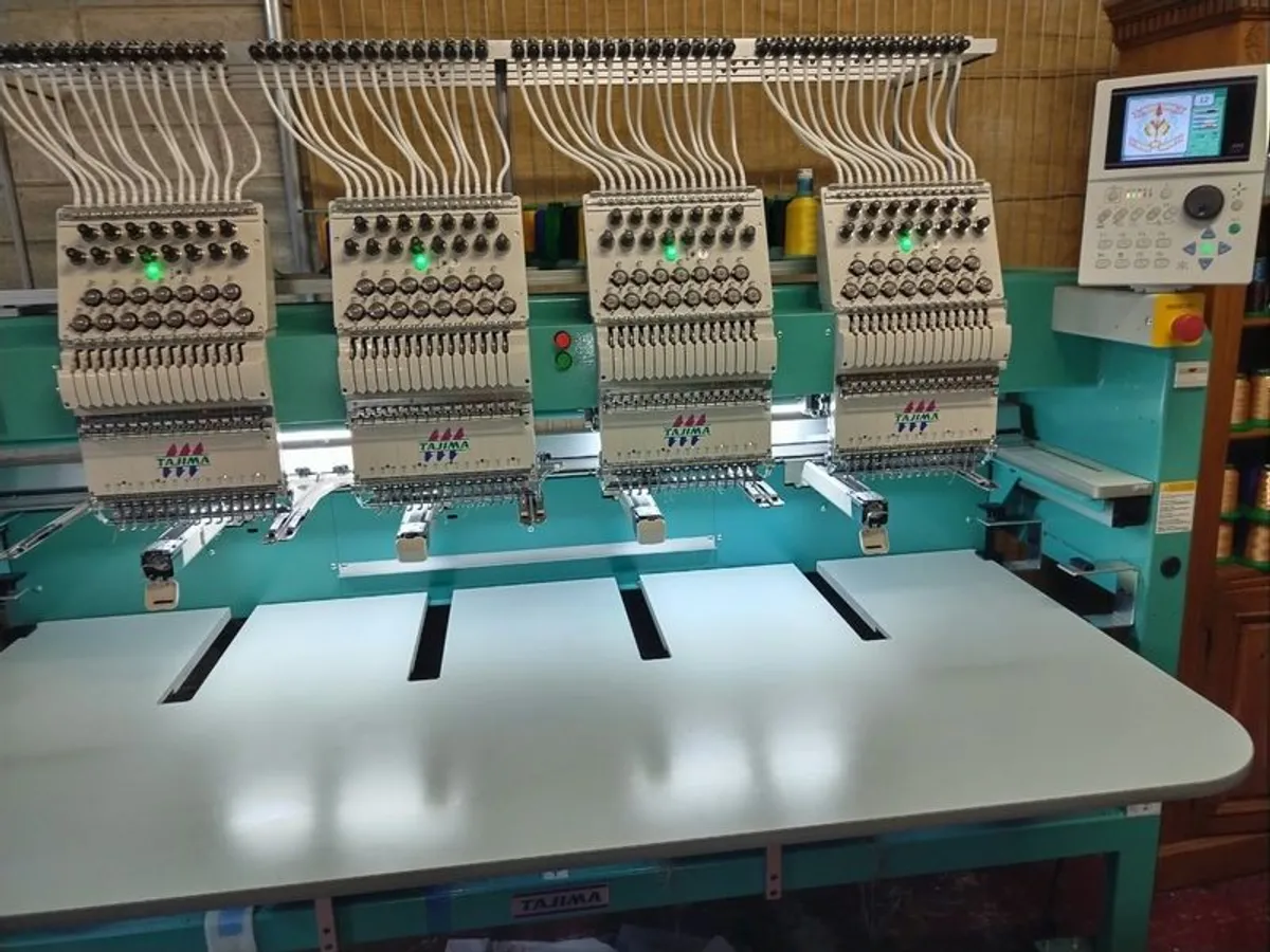two tajima tfmx 4 head embroidery machines - Image 1