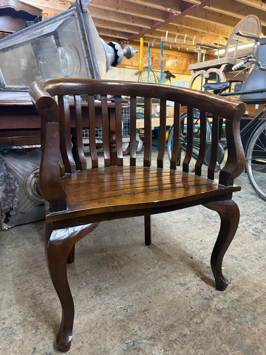 Reclaimed curved back antique chair - Image 2