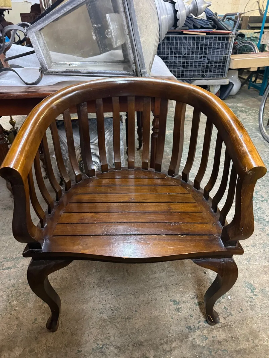 Reclaimed curved back antique chair - Image 3