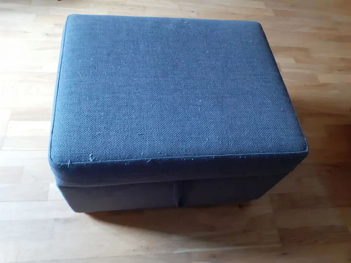 Large ottoman pouffe footstool with storage - Image 1