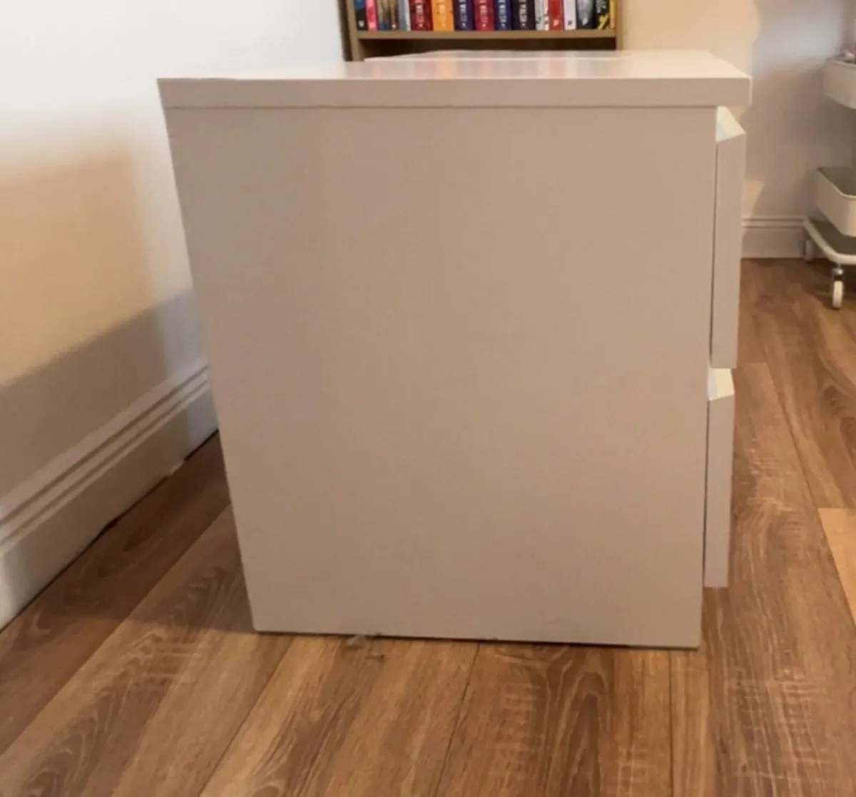 White IKEA 2 drawer bedside tables - Image 4