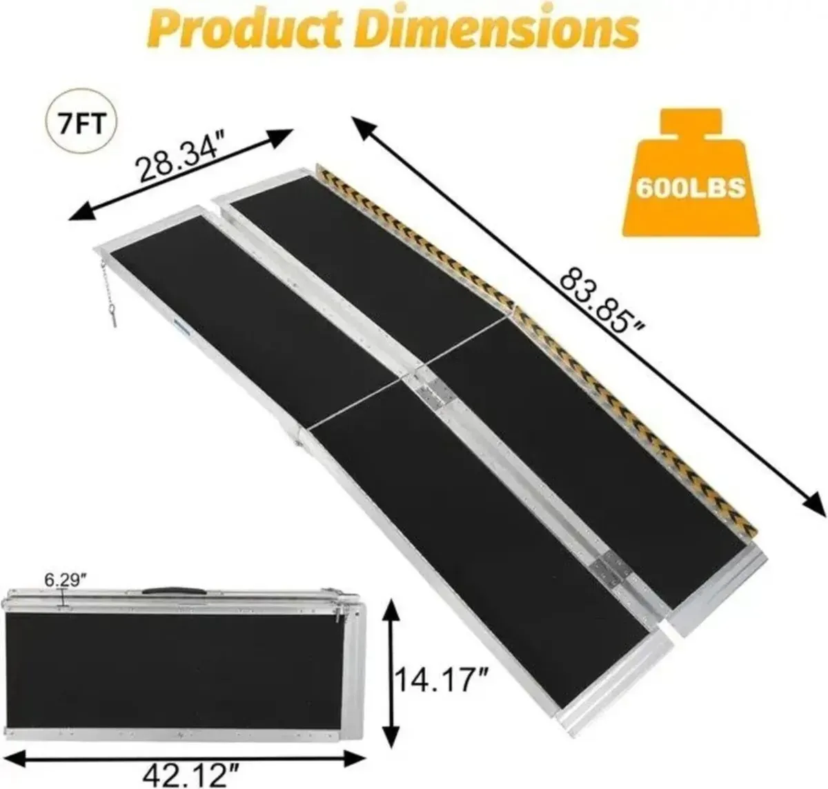 Access Ramp 7ft Aluminium Wheelchair Ramp - Image 1
