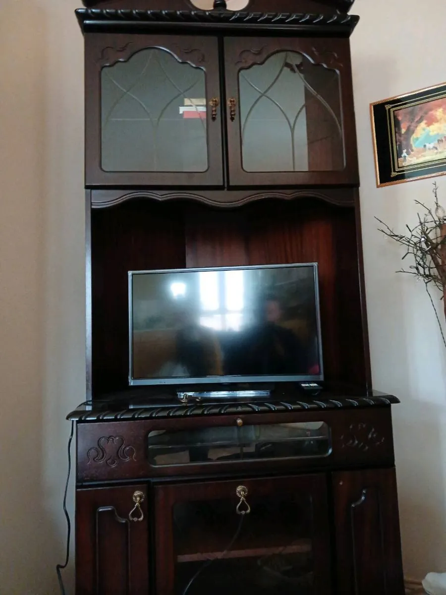 Dark wood and glass cabinet - Image 3