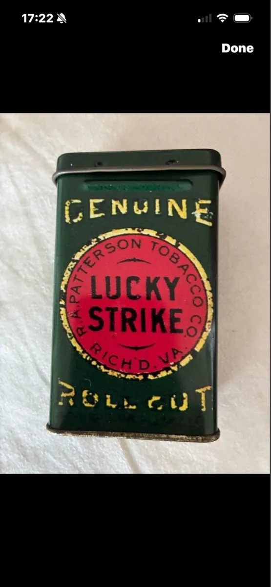 Vintage Lucky Strike Tobacco Metal Box - Image 1