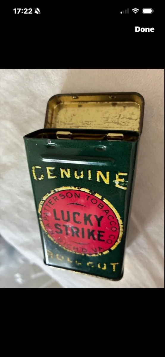 Vintage Lucky Strike Tobacco Metal Box - Image 2