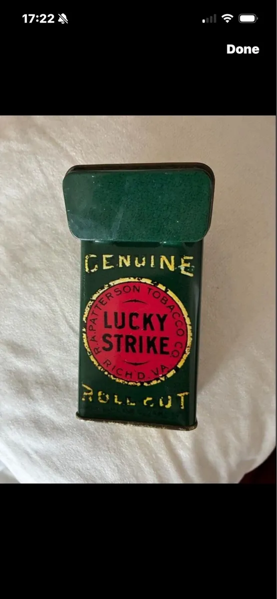 Vintage Lucky Strike Tobacco Metal Box - Image 3