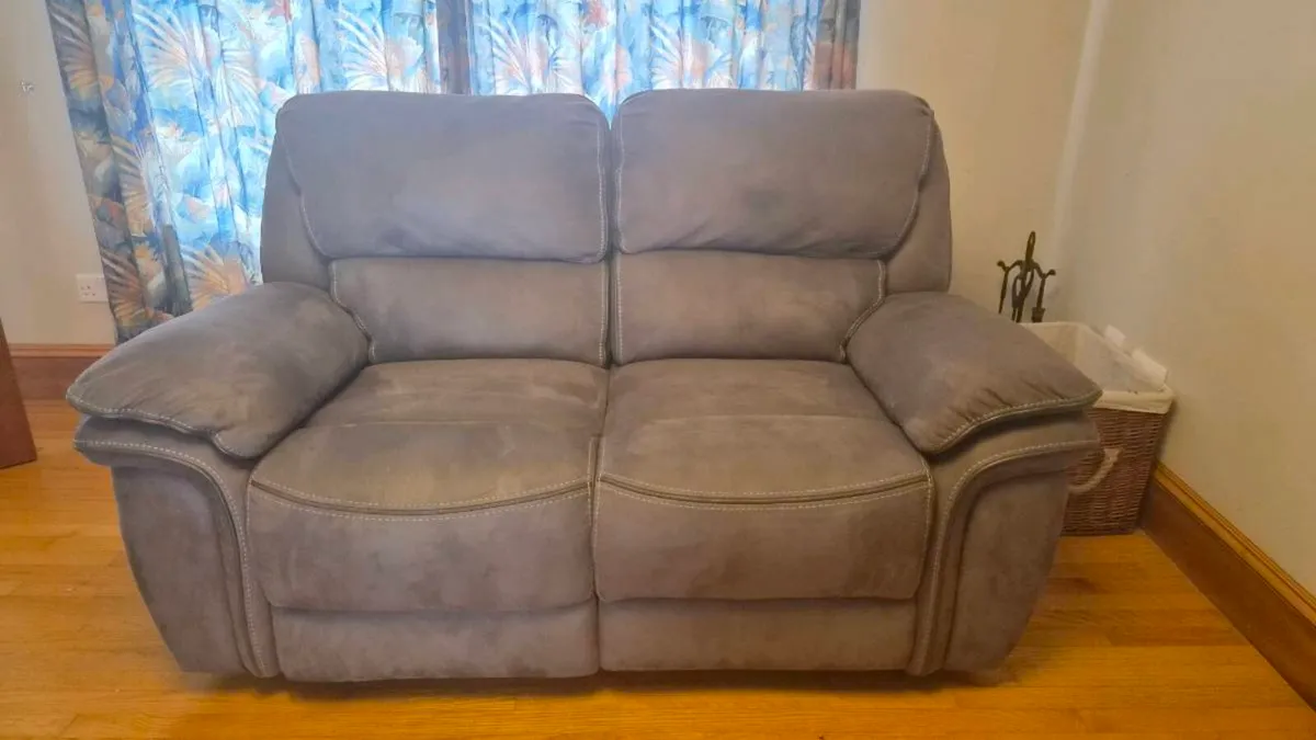 Preston grey 3 seater and 2 seater recliner sofa - Image 2