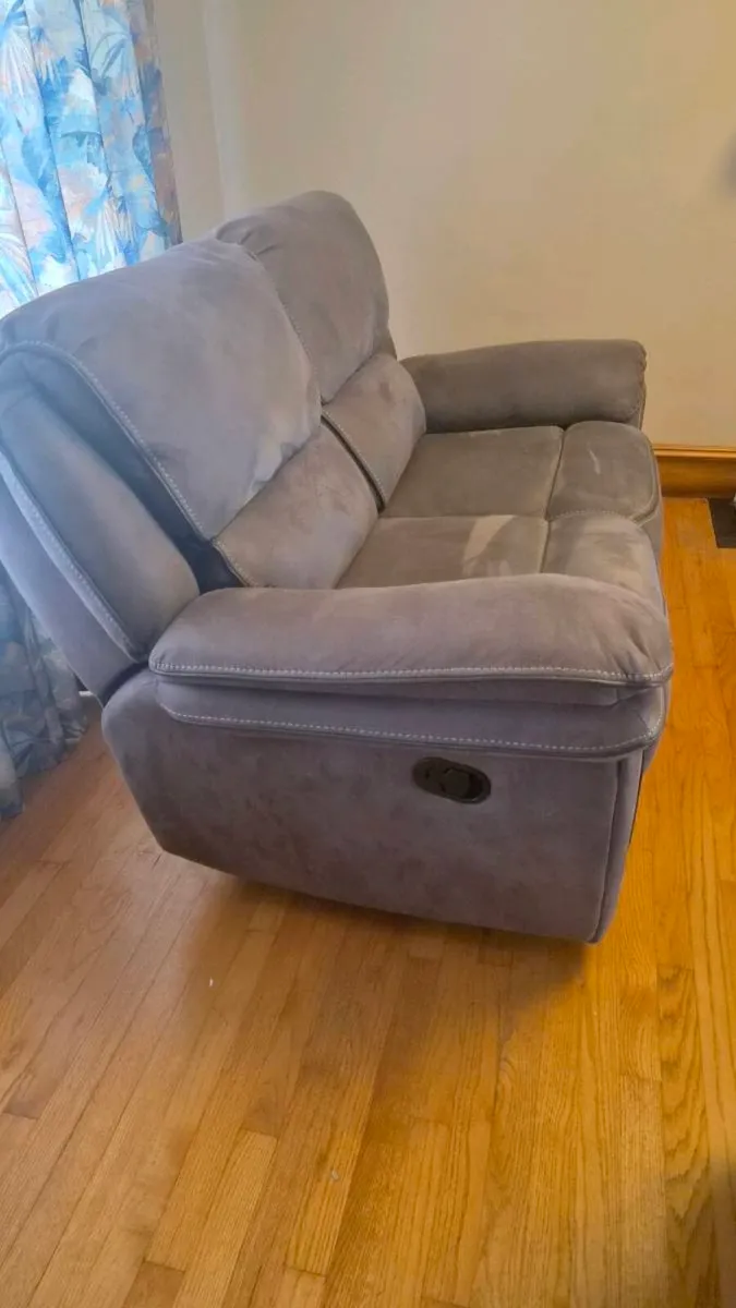 Preston grey 3 seater and 2 seater recliner sofa - Image 3