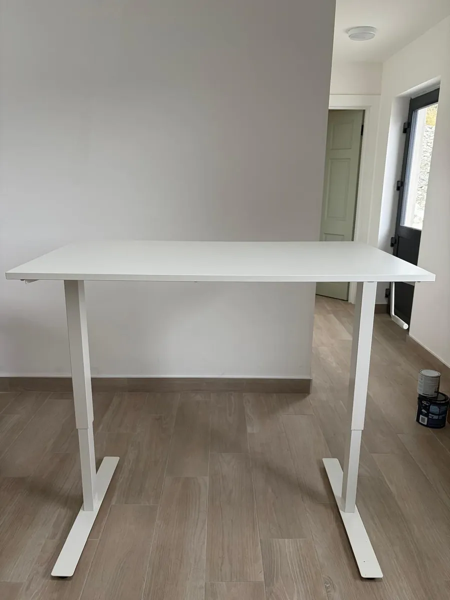IKEA TROTTEN Sit/Stand Desk – White - Image 1