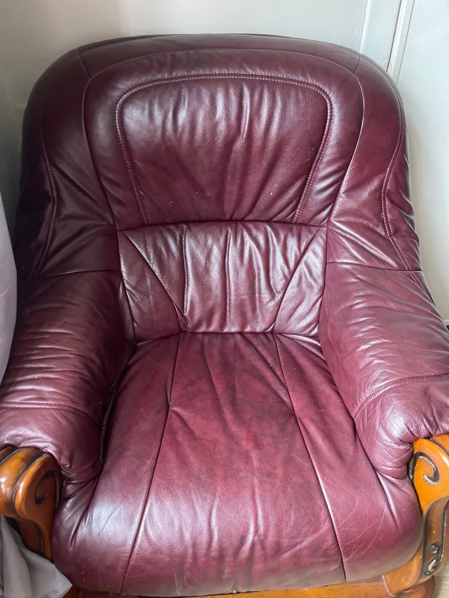 Leather Sofa one two seater + two one seater - Image 3