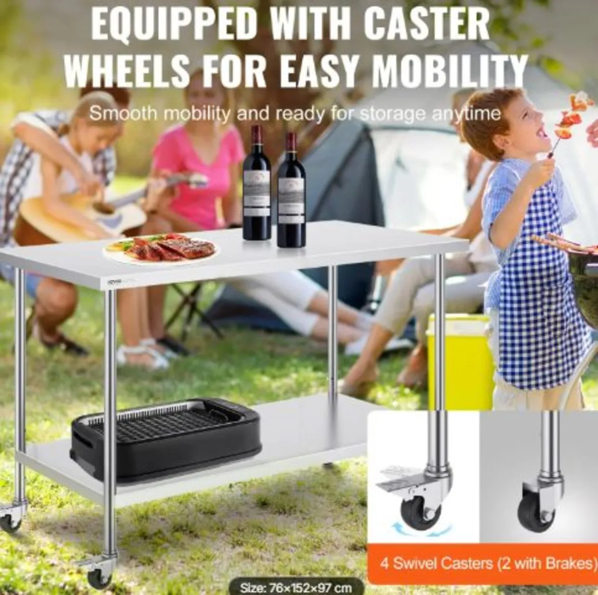 Stainless Steel Work Table 76.2x91.4 cm Commercial - Image 4
