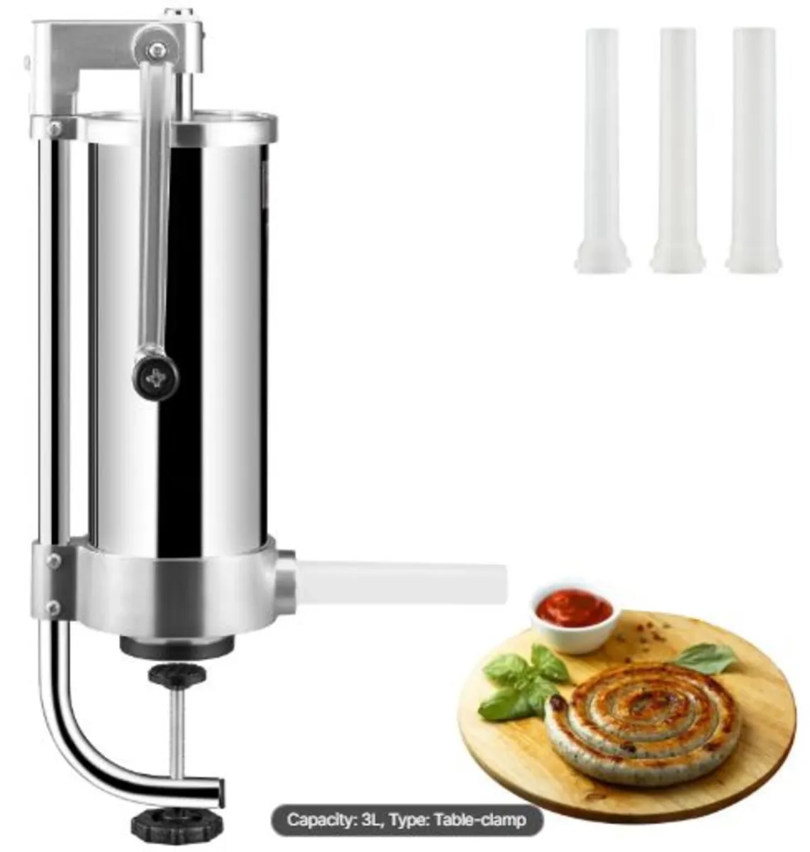 Sausage Stuffer, 5LBS/3L Capacity, 304 Stainless - Image 1