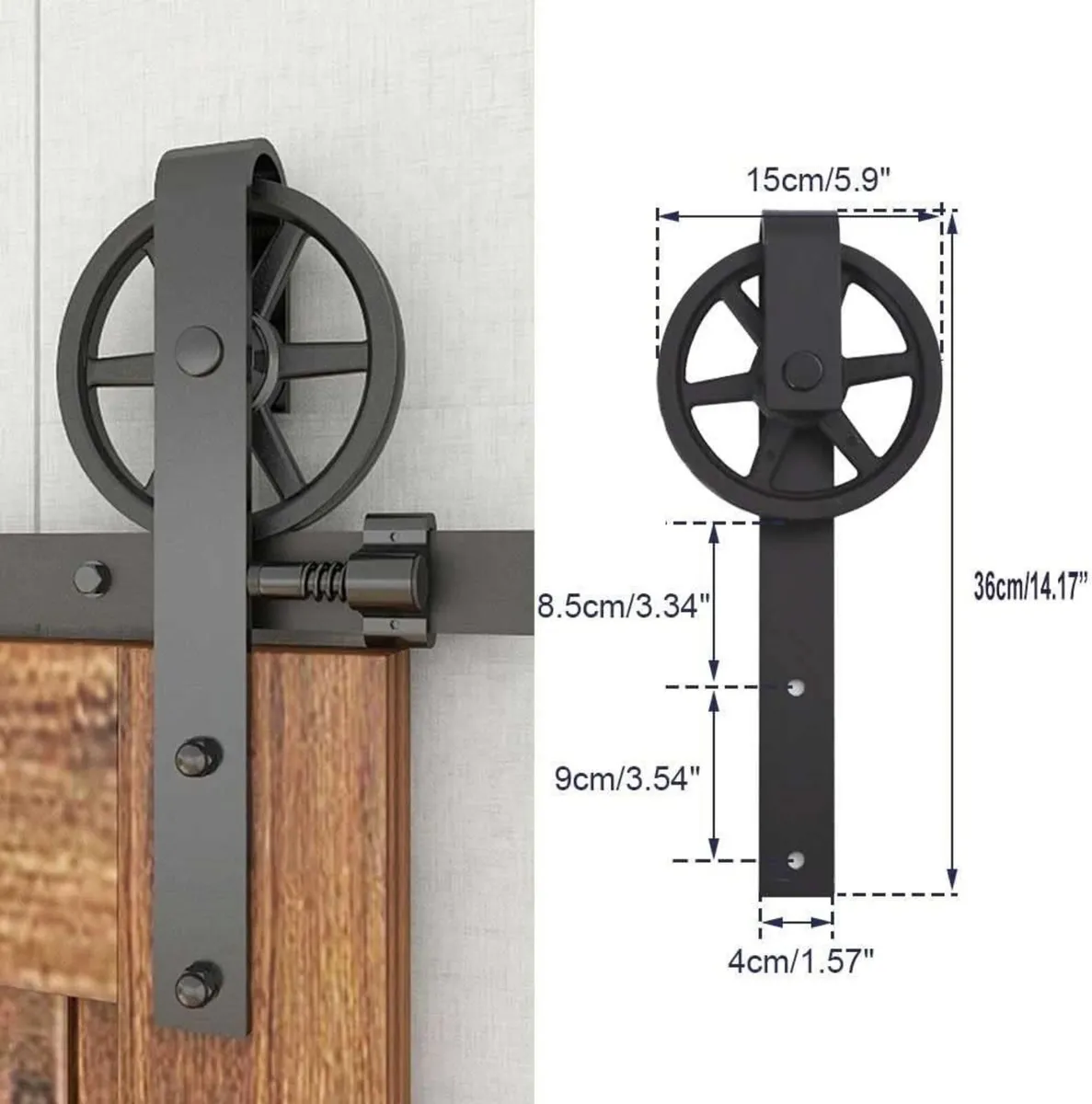 Barn Door Hardware Kit 10FT Double Sliding Rail - Image 4