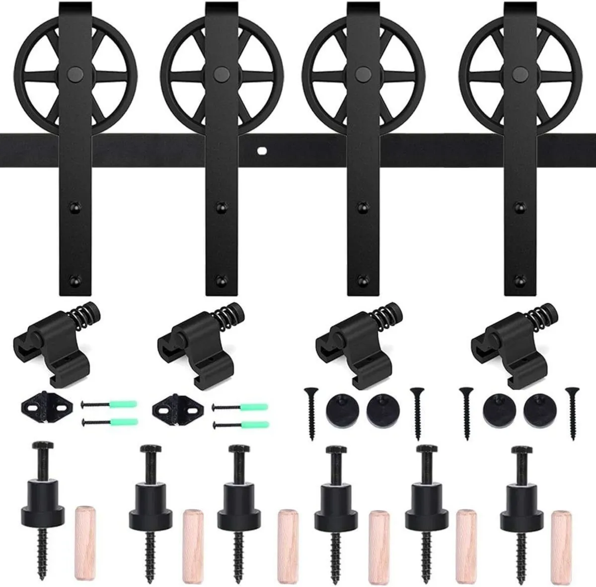 Barn Door Hardware Kit 10FT Double Sliding Rail - Image 1
