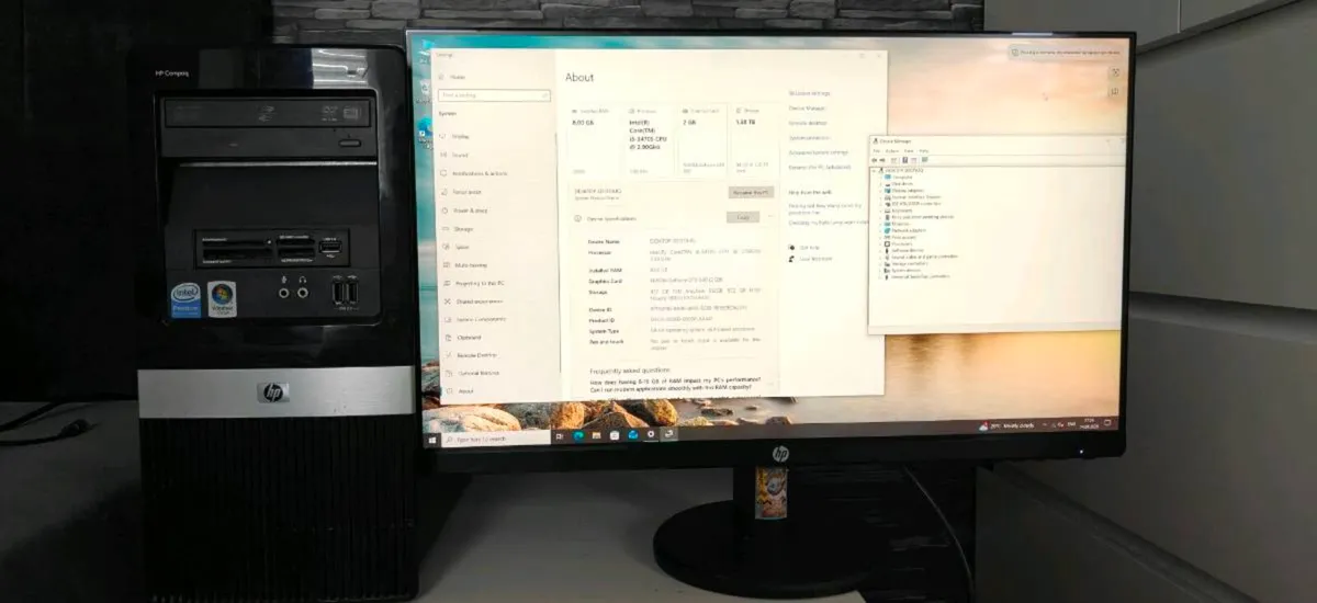 HP Desktop PC with 24" HP Monotor - Image 2