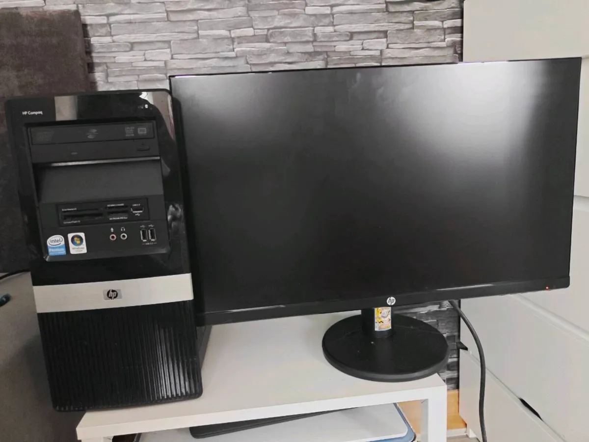 HP Desktop PC with 24" HP Monotor - Image 1