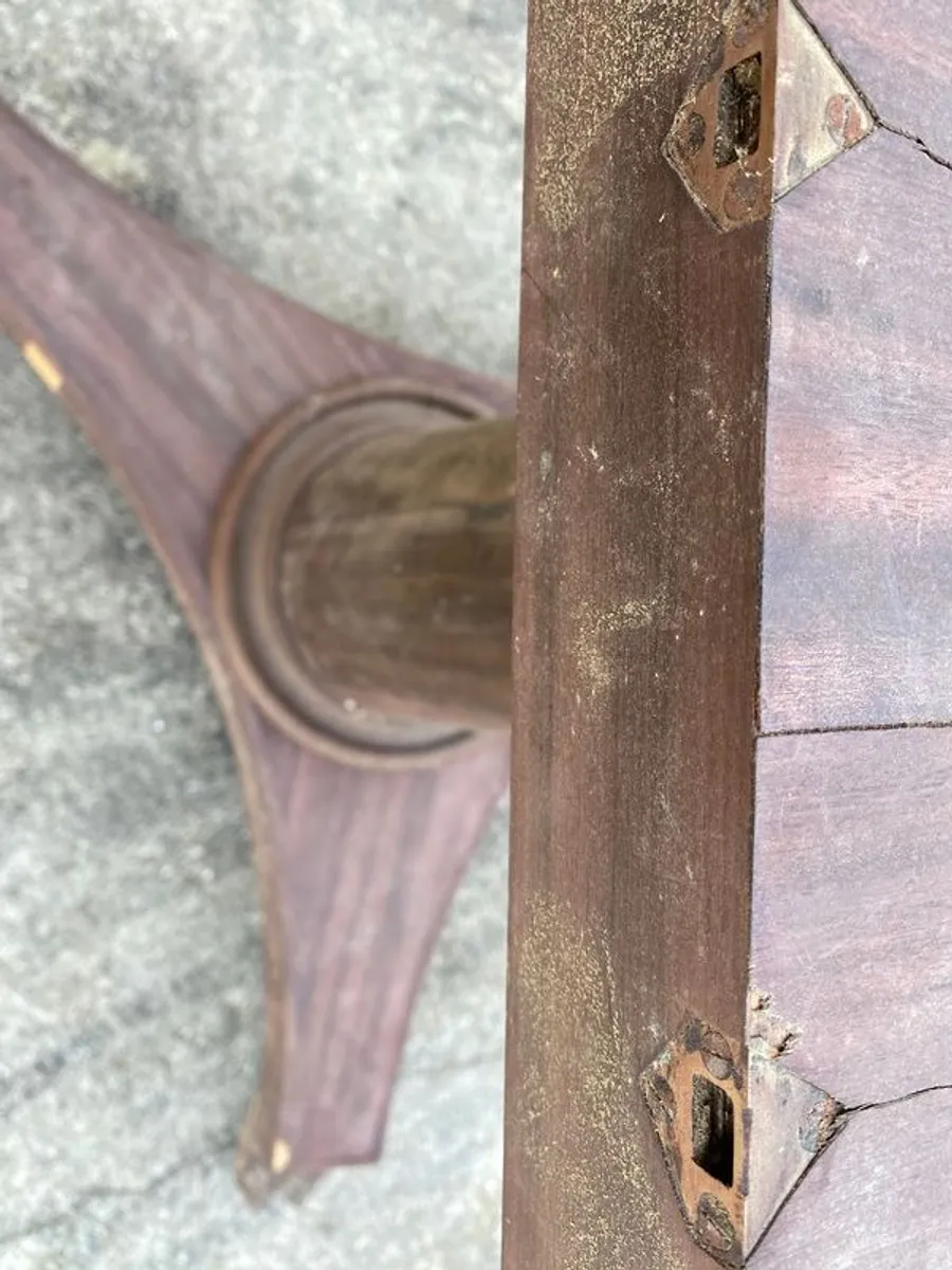 Antique flip top mahogany table - Image 4