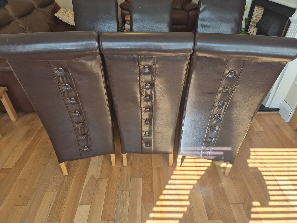 6 Faux Leather Dining chairs FREE - Image 4