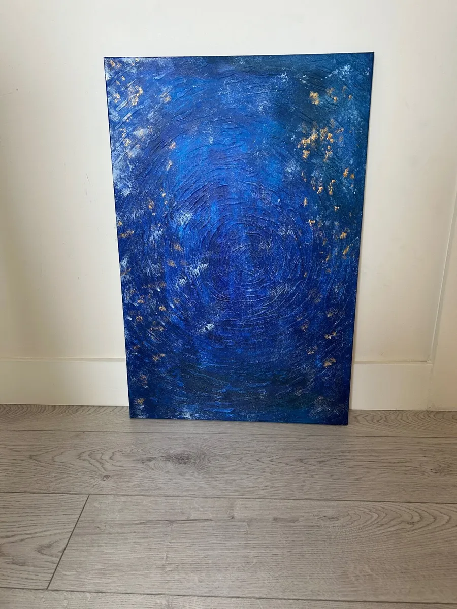 Blue textured painting - Image 1