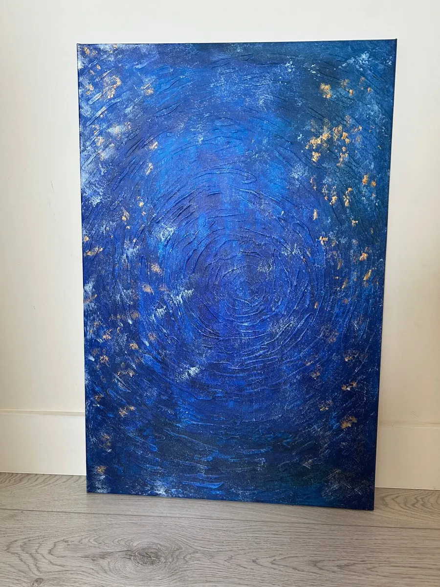 Blue textured painting - Image 2