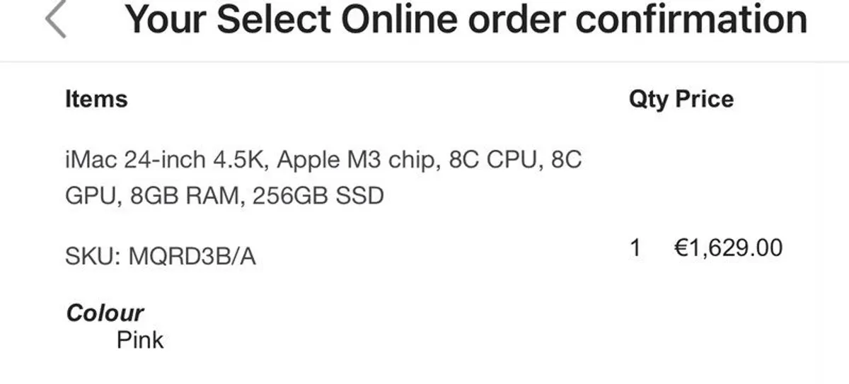Apple iMac 24 inch M3 8GB 256GB 4.5K Pink Excellent Condition - Image 4