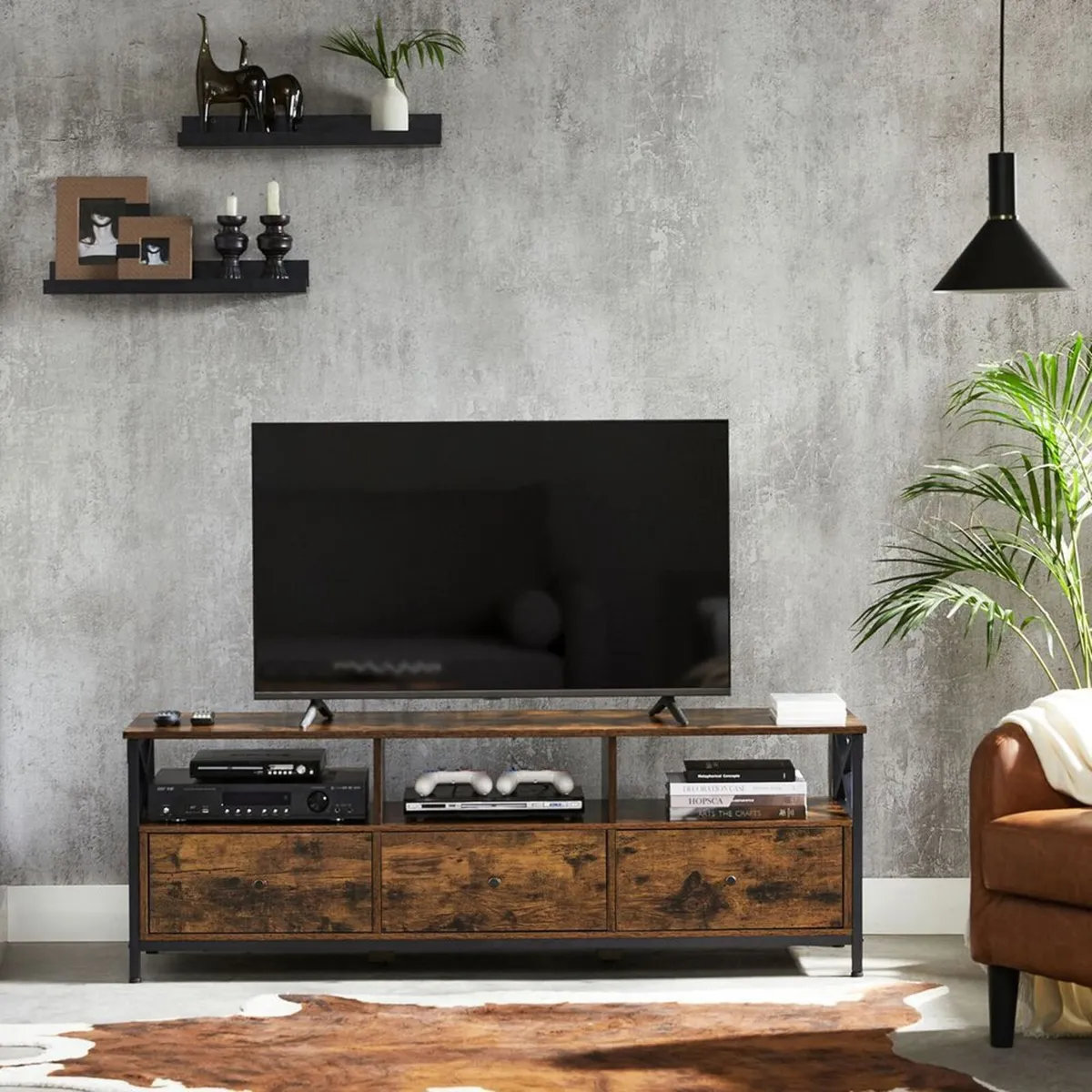 Industrial style TV cabinet, 3 drawers - FREE P&P - Image 3