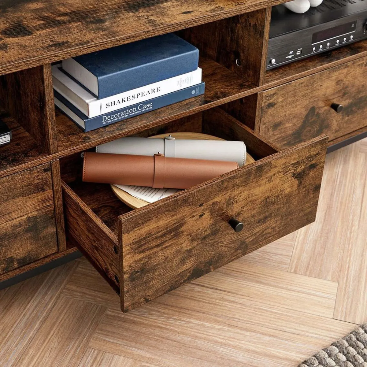 Industrial style TV cabinet, 3 drawers - FREE P&P - Image 4