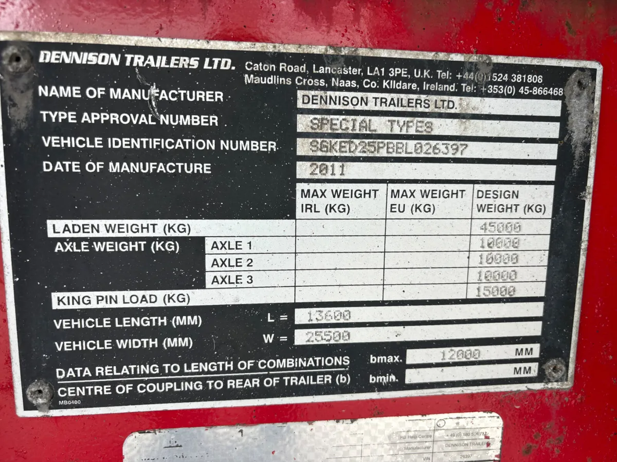 2011 Dennison Extendable low loader - Image 4
