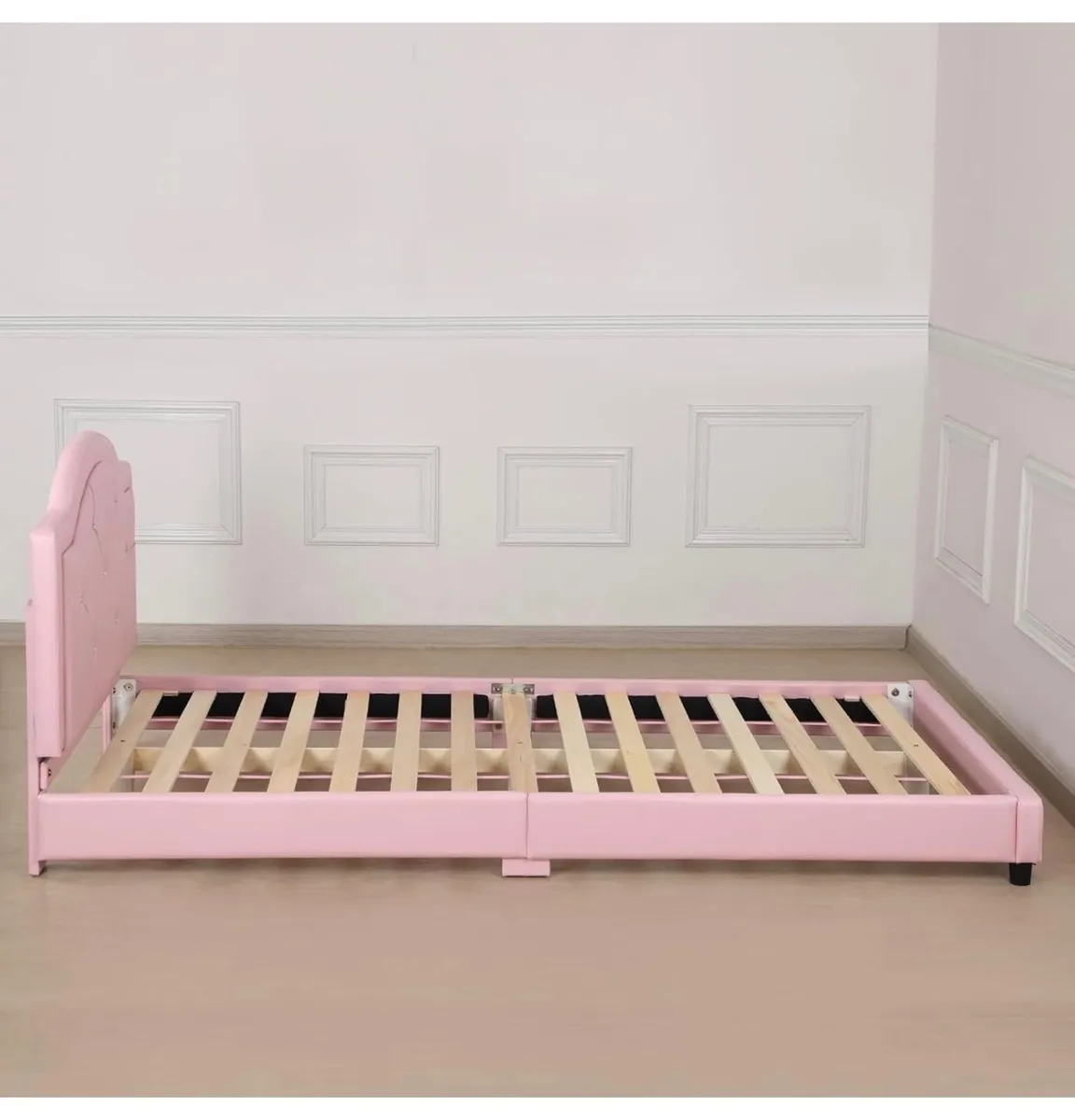 Kids Bed Frame, PVC Leather Single Children's Todd - Image 2