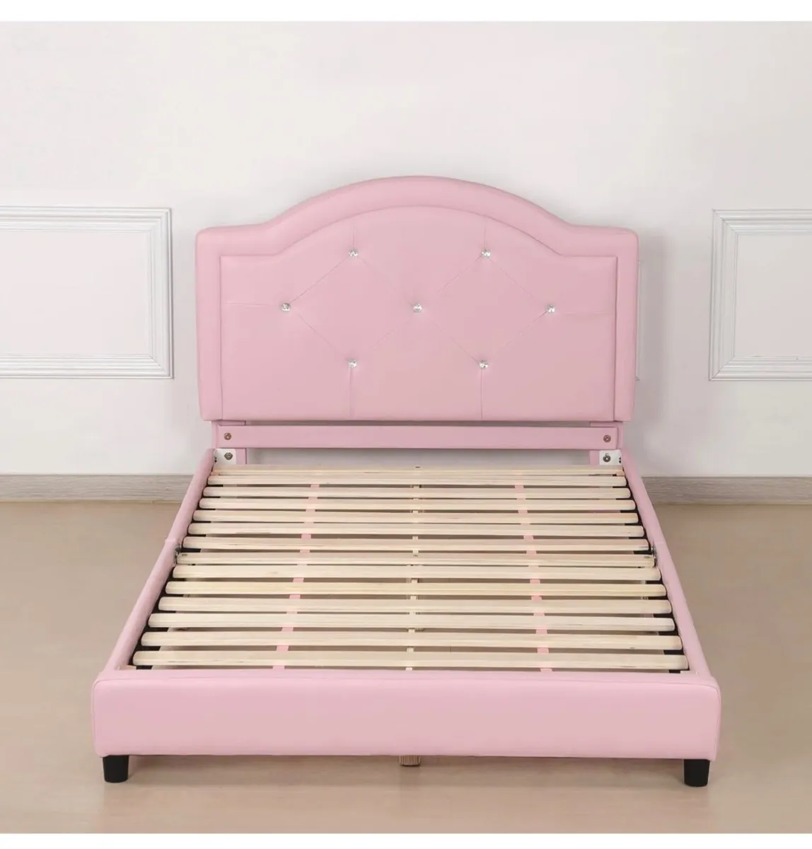 Kids Bed Frame, PVC Leather Single Children's Todd - Image 3