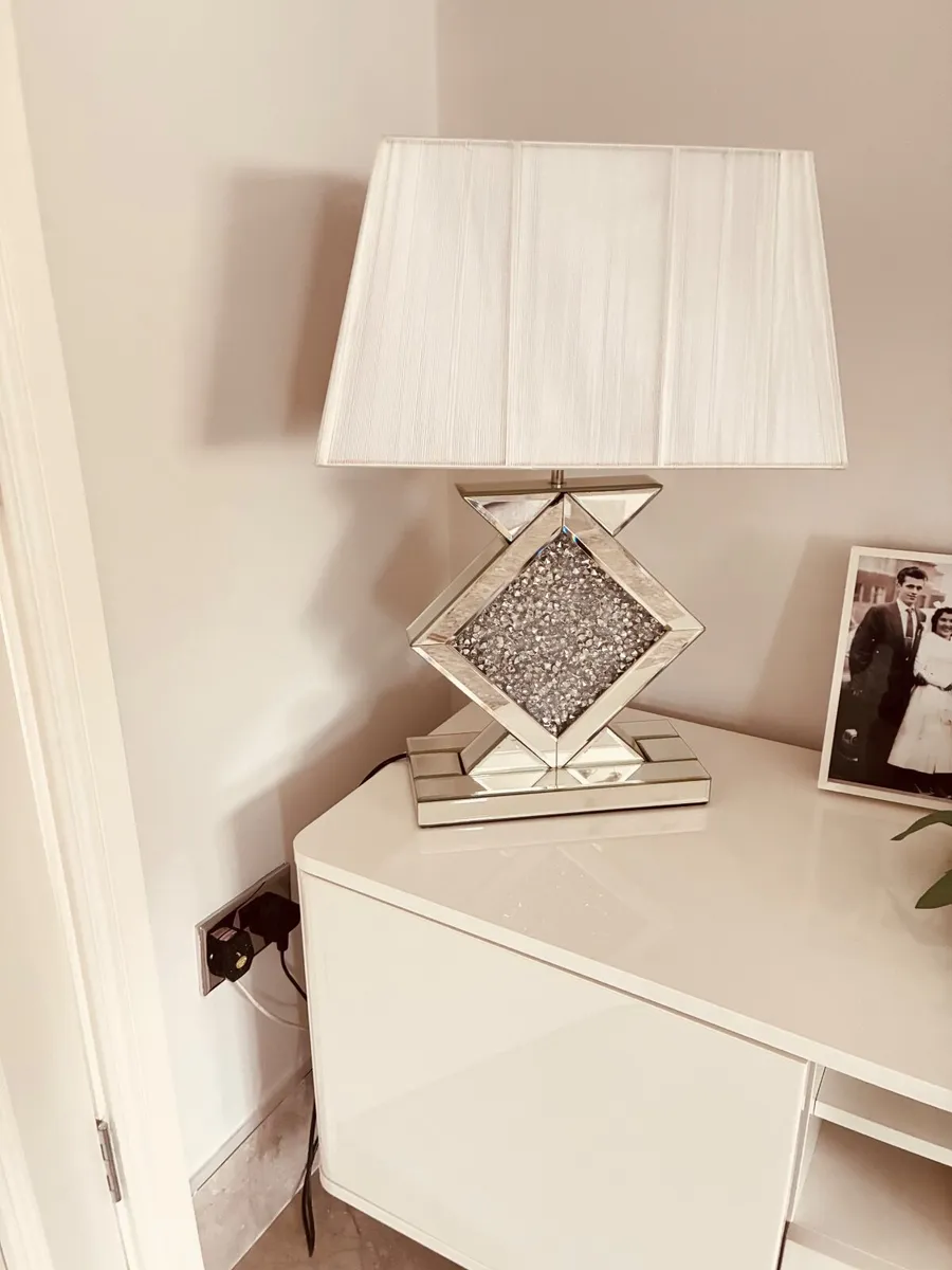 Mirrored Table and lamp to match - Image 2