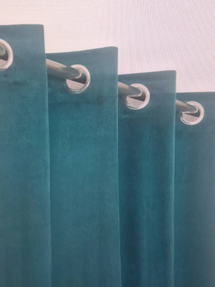 Turquoise Curtains - Image 1