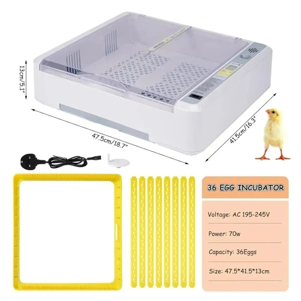 36 Egg Incubator For Chicken Duck Quail Eggs - Image 1