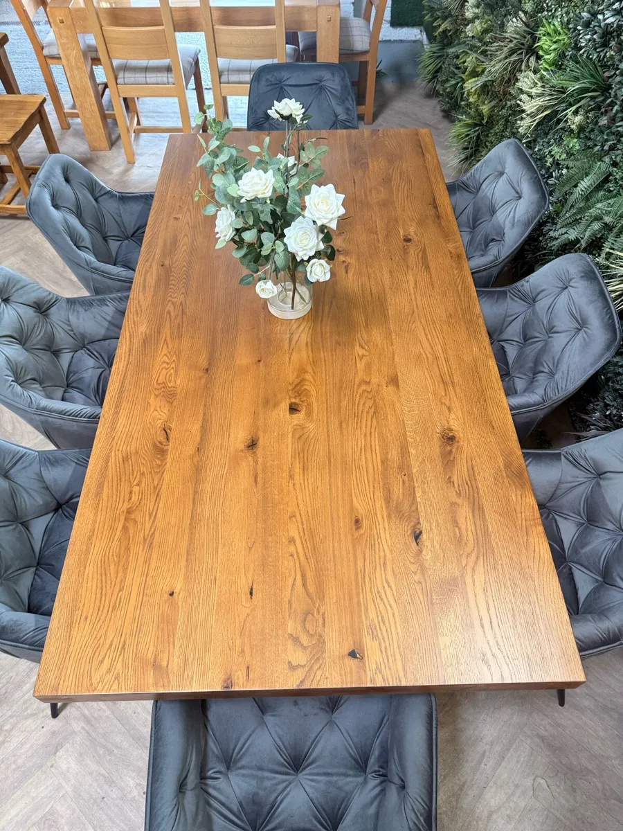 *New* Sonoma oak 2M dining table & 8 chairs - Image 1
